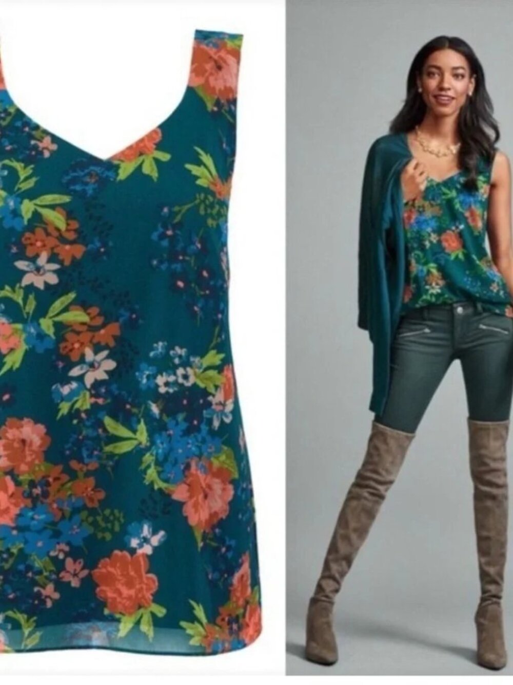 CAbi 3449 Still Life Floral Tank Size M